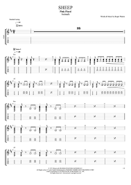 Sheep By Pink Floyd Full Score Guitar Pro Tab Mysongbook Com