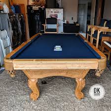 Finished Installing This 8 Foot Abc Newport Pool Table In A Garage Restretched Navy Blue Felt Table Looks To Be A Pool Table Felt Colors Pool Table Play Pool