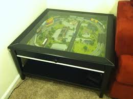 Separate shelf for magazines, etc. Coffee Table Train Set Ikea Hackers