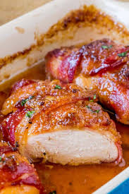 Bacon wrapped chicken recipe is a tasty combination of brown sugar and bacon for a dinner no one can resist. Bacon Brown Sugar Garlic Chicken Dinner Then Dessert
