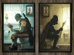 Boba Fett Darth Vader Sit On Toilet Star Wars Poster Poster Canvas Tinytiber Com Buy Think Grow Star Wars Poster Star Wars Fan Art Star Wars Bathroom
