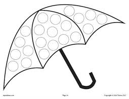 Free Umbrella Do A Dot Printable Spring Dot Coloring Pages Like This Are Perfect For Toddlers And Presc Do A Dot Dot Marker Printables Spring Crafts Preschool