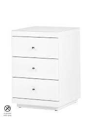 Bedside table 3 drawers white. Pimlico 3 Drawer White Glass Bedsides My Furniture