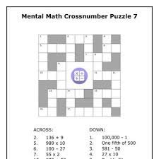 3rd grade math worksheets pdf printable each sheet below is pdf printable download that can be used for creating an ebook collection. Mental Math Puzzles Worksheets 3rd And 4th Grade Math Center Activities