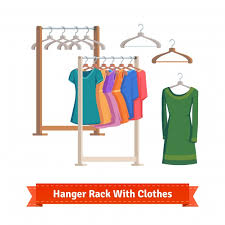 Whether you want to maximize space or hang long items, this a steel drying rack offers a sturdy and durable place to hang your laundry, and this. Free Vector Clothes Rack With Dresses On Hangers