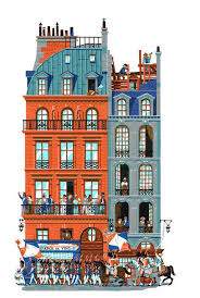 Exposition D Originaux De Vincent Mahe A Paris Illustration De Maison Affiches De Voyage Retro Maison Dessin