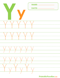 printable letter y tracing worksheet