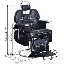 Barberpub Deluxe Hydraulic Recline Black Barber And Salon Chair Overstock 14370682