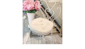 Cuscini rotondi decorativi o cuscini. Cuscino Per Sedia Tondo Blanc Mariclo Basic Collection Shabby Chic Colore Naturale Amazon It Casa E Cucina