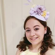 Lilac Lavender Lemon Pale Yellow Light Purple Flower Feather Floral Hat  Hair Fascinator Races Wedding U1z15