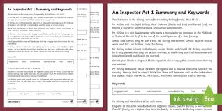 The 2013 brown center report on american education was released two weeks ago. Gcse La An Inspector Calls Act 1 Summary And Keywords Guide