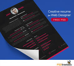 Free Creative Resume For Web Designer Psd Psdfreebies Com