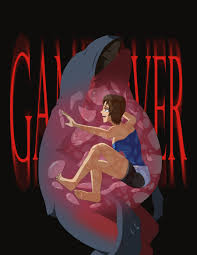 elmonais, hunter gamma, jill valentine, capcom, resident evil, resident  evil 3: nemesis, 1girl, barefoot, blue shirt, brown hair, feet, game over,  imminent death, inside creature, shirt, vore - Image View - |