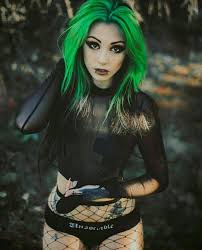 Neon Green Hair Hot Goth Girls Goth Beauty Goth Women