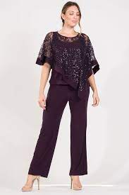 The relaxed fit makes them beachy. Plum Mother Of The Bride Formal Poncho Pant Suit Wedding Pants Outfit Wedding Pants Womens Dress Coats