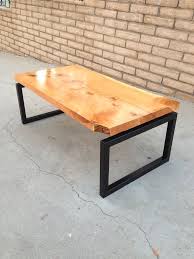 Modern Floating Live Edge Wood Slab Coffee Table Top With Steel Base Clear Coat Natural Finish On Alligator Juniper Wood Danish With Images Stol Do Jadalni Stol Stolik