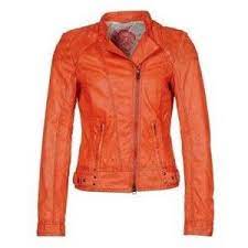 Milestone Kiera Leather Jacket Orange Jackets Leather Jacket Clothes Design
