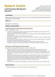 This emergency management planning guide is intended to provide support to public, independent and first nations schools in upholding their responsibilities during an emergency. Emergency Management Specialist Resume Samples Qwikresume