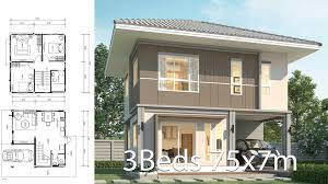 Interior Design Plan 7x15m Walk Through With Full Plan 4beds House Plan Map Architectural House Plans House Design Two Story House Design