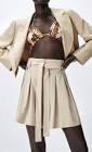 LINEN BLEND PAPERBAG SHORTS Zara