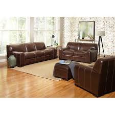 Carreyton 4 Piece Top Grain Leather Set Leather Living Room Set Family Room Furniture Living Room Sets