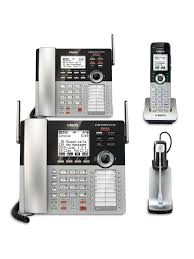 Vtech Cm18445 4 Line Small Business Office Phone System Bundle With 2 Desksets 1 Handset And 1 Headset Office Depot