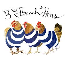 3 French Hens Chicken Illustration Chicken Art Christmas Art