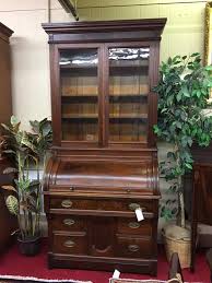 People use antique secretary desk for example. Antique Cylinder Roll Top Desk Secretary With Bookcase Top Bohemian