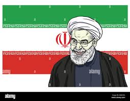 Hassan Rouhani Vector Portrait Drawing Cartoon Caricature Illustration with  Flag of Iran Stock Vector Image & Art - Alamy