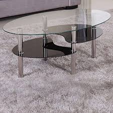 Euro Tische Couchtisch Glas Mit 8mm Sicherheitsglas Facettenschliff Glastisch Perfekt Geeignet Als Beistelltisch Wohnzimmertisch 98x58x42cm Klar Schwarz Wohnzimmertisch Couchtisch Glas Glastische