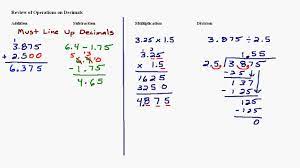 If the divisor has a decimal, you will need to move the decimal point in the divisor and the dividend by the number of decimal places in the divisor so that. Decimals Addition Subtraction Multiplication And Division Youtube