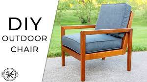 Features include a reclined seat, foot rest, and dual cup holders. Diy Modern Outdoor Chair How To Build Youtube