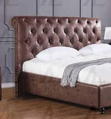 Ships from and sold by amazon.com. Brown Leather Air Queen Size Bed Tufted Headboard American Eagle B D061 B D061 Q Bed Headboard Design Leather Headboard Bedroom Leather Bed Bedroom
