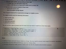 A rental credit check helps demonstrate a tenant's history of responsible borrowing, meaning they pay their while the credit score is important, look at it as part of the larger credit story. Let S Use Your Knowledge Of Python Functions To Chegg Com