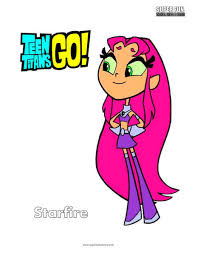 .book page robin coloring book page beast boy coloring book page cyborg coloring book page teen titans go! Starfire Teen Titans Go Coloring Super Fun Coloring