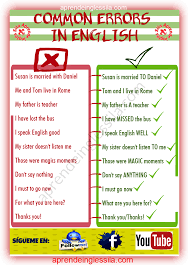 Common Errors In English Learn English Vocabulary Learn English English Language Learning