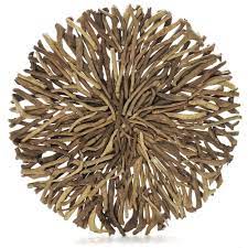 Driftwood Round Wall Hanging Art Indoor Outdoor Driftwood Wall Art Outdoor Wall Art Hanging Art