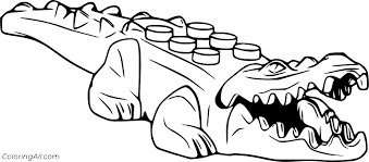 Alligator and hatchlings animal babies & families alligator. Lego Alligator Coloring Page Coloringall