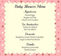 Pink Baby Shower Menu Just Need To Make The Paper Blue Baby Shower Menu Sprinkle Baby Shower Baby Shower Brunch