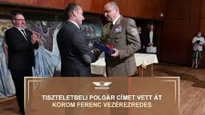 Nem titkolt cél, hogy a honvédség még inkább közeledjen a társadalomhoz, különösen a fiatal generációhoz. Tiszteletbeli Polgar Cimet Vett At Korom Ferenc Vezerezredes Youtube