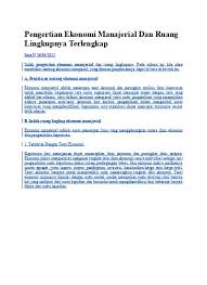 Definisi ekonomi manajerial, baik secara umum maupun pengertiannya menurut beberapa ahli. Top Pdf Pengertian Ekonomi Manajerial Dan Ruang 123dok Com