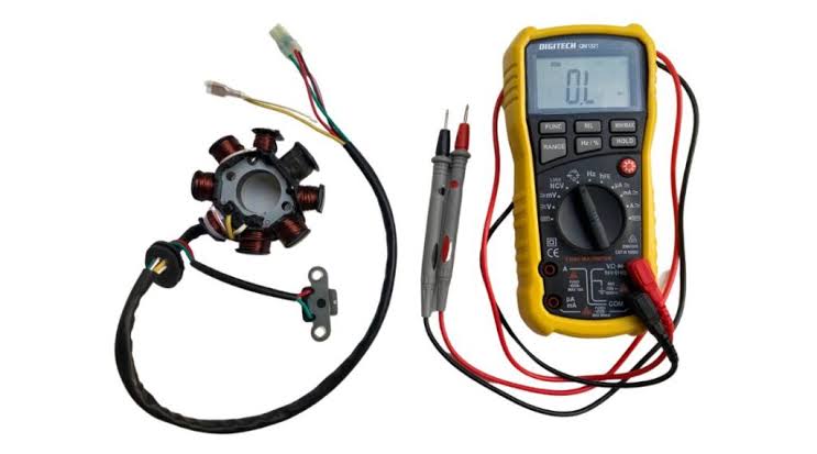 Test stator AC output to make sure it is sending power to the regulator., AI generated
