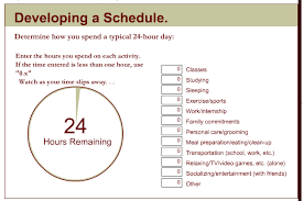 gallery for time management chart for college students