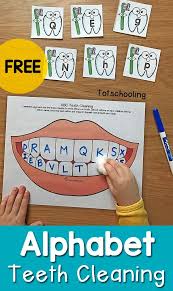 Alphabet Teeth Cleaning Activity For Dental Health Month Dental Health Activities Dental Health Month Dental Health