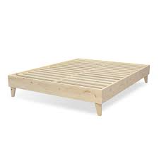Platform bed @ 0% emi. Eluxury 100 North American Pine Wood Platform Bed Frame Tool Free Assembly Natural No Finish Walmart Com Walmart Com