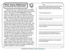 From identifying story elements to. What Causes Reflections 3rd Grade Reading Comprehension Worksheet Reading Comprehension Worksheets Science Reading Comprehension Reading Comprehension