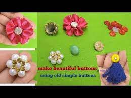 How To Make Fancy Buttons At Home Youtube Fancy Buttons Button Crafts How To Make Buttons