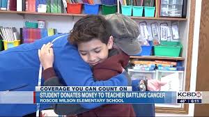 WATCH: Roscoe Wilson Elementary School student donates savings to teacher  battling cancer. Click the link in our bio for more