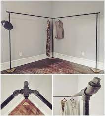 Organize your scarves by wrapping them around the tension rod. Awash With Wonder That Time We Built A Clothes Rack Diy Clothes Rack Home Diy Diy Closet