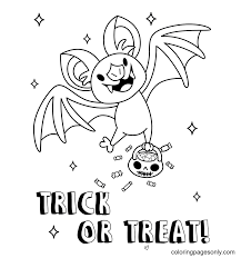 Bat cat and pumpkin halloween. Happy Bat Halloween Coloring Pages Halloween Bats Coloring Pages Coloring Pages For Kids And Adults